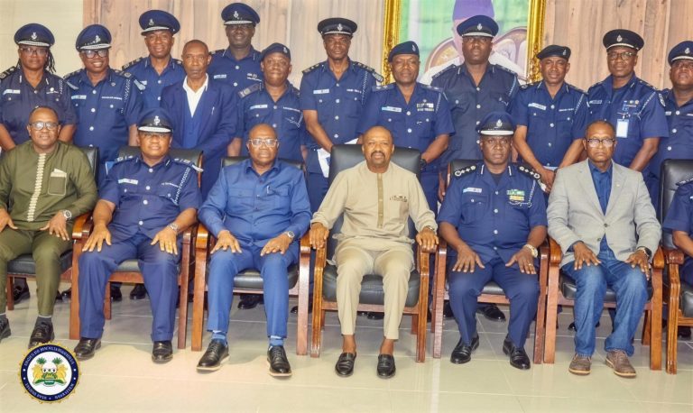 Vice President Jalloh with the Executive Management Board of the Sierra Leone Police