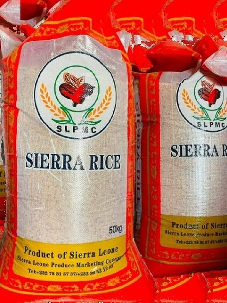 Bags of Sierra Rice, locally grown and milled