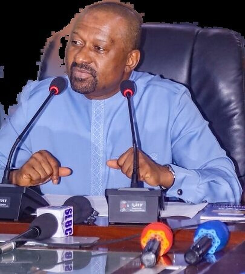 Vice President Dr Mohamed Juldeh Jalloh speaking at the regional consultation in Makeni